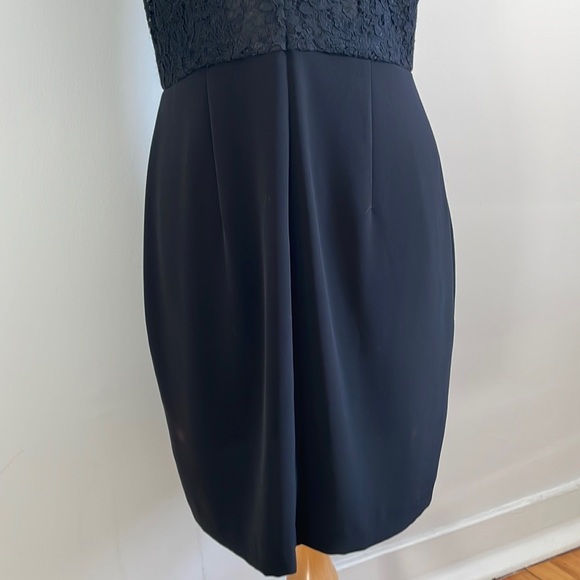 🇭🇰 Vintage Part Two Black Chiffon & Lace Midi Dress, Size 10 - Picture 8 of 12